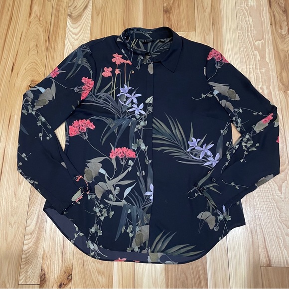 Ted Baker Tops - Ted Baker London Button Down Floral Long Sleeve Blouse Top
